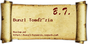 Bunzl Tomázia névjegykártya